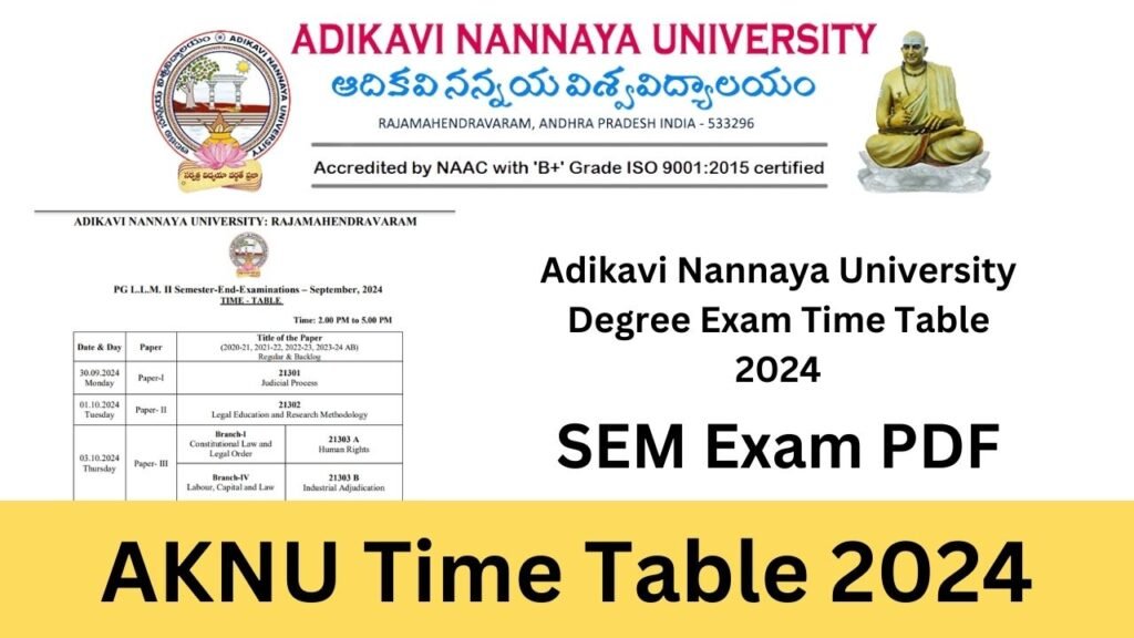 AKNU Time Table 2024