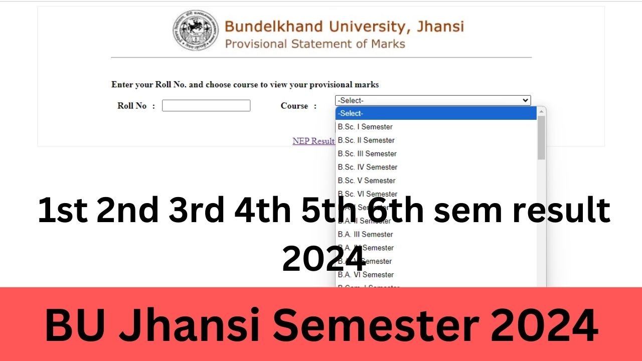 BU Jhansi Semester 2024, 1st 2nd 3rd 4th 5th 6th sem result 2024