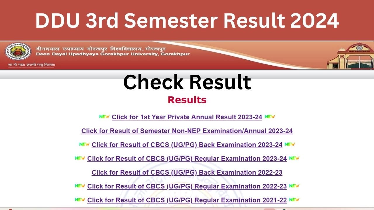 DDU 3rd Semester Result 2024 (Download) BA BSC BCOM 3rd sem Result