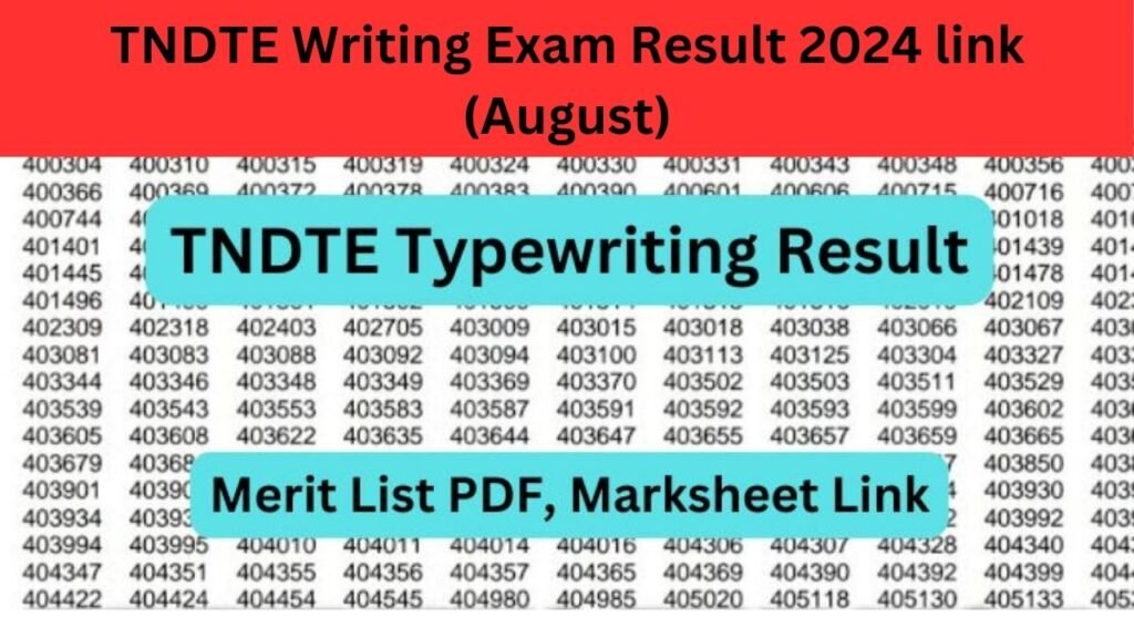 TNDTE Writing Exam Result 2024 link (August)